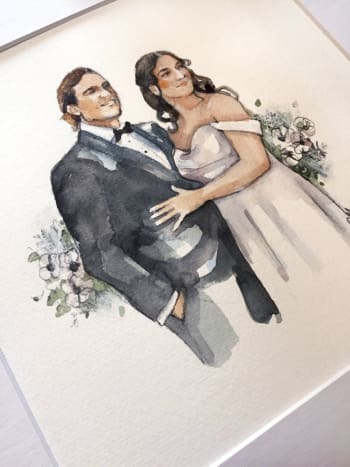 Example of wedding watercolor painting.