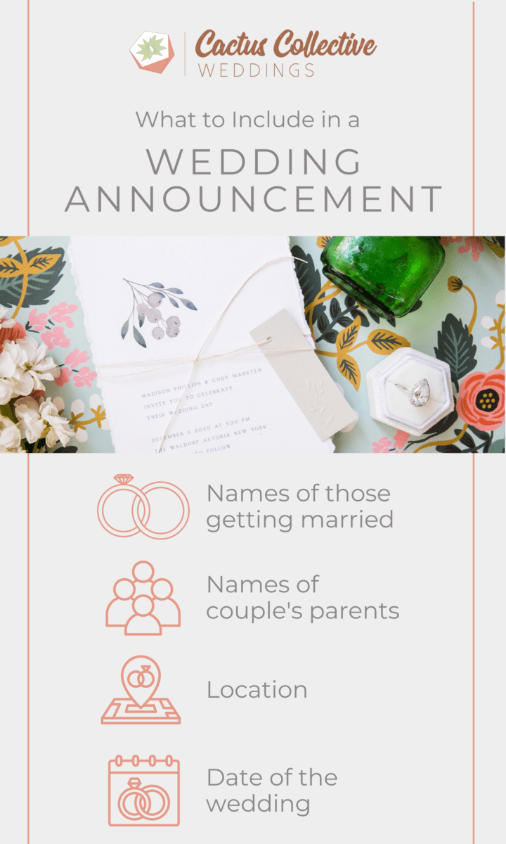 what to include in a wedding announcement infographic